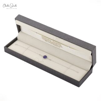 Solid 14k White Diamond Bracelet With 10mm Tanzanite Gemstone Women Bracelets