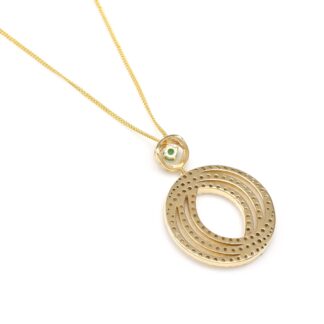 Swirl Diamond Certified Pendant With 3.5mm Emerald Gemstone 14k Yellow Gold Dangle Pendants