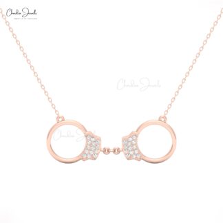 CJ 14k Gold Handcuff Necklace with White Diamonds