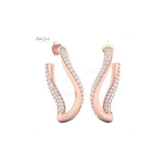 Chordia Jewels 14k Solid Gold Twisted Stud Earring in White Diamond