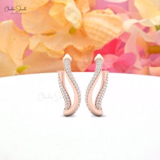 Chordia Jewels 14k Solid Gold Twisted Stud Earring in White Diamond