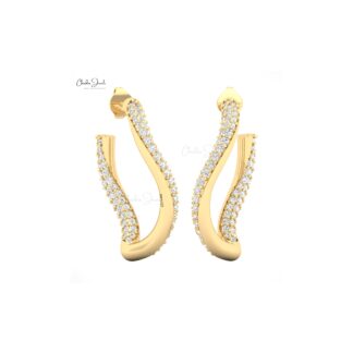 Chordia Jewels 14k Solid Gold Twisted Stud Earring in White Diamond
