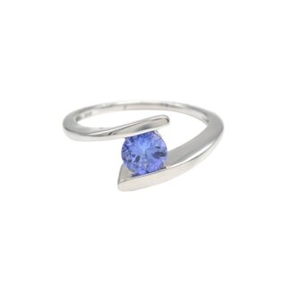 Split Shank Solitaire Ring In 925 Sterling Silver Tanzanite 6mm Round Cut Rings For Her