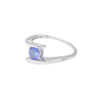 Split Shank Solitaire Ring In 925 Sterling Silver Tanzanite 6mm Round Cut Rings For Her