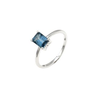 High Quality 1.23 Ct London Blue Topaz Single Stone Ring In 925 Sterling Silver Jewelry