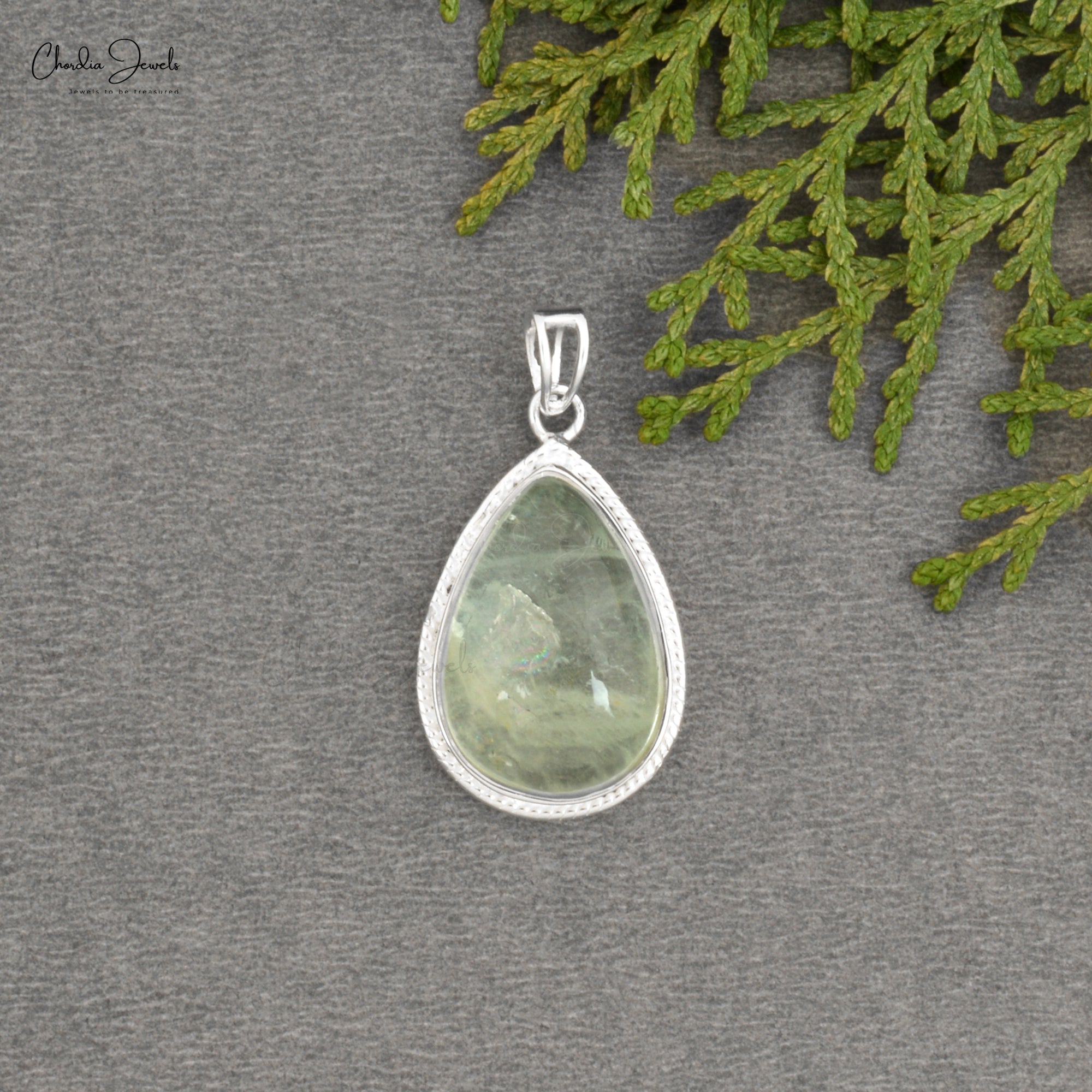 Solitaire Pear Drop Pendant In 925 Sterling Silver Aquamarine Gemstone Pendant