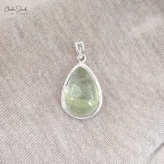Solitaire Pear Drop Pendant In 925 Sterling Silver Aquamarine Gemstone Pendant