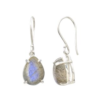 Top Quality Labradorite 10.5 Ct Gemstone 925 Sterling Silver Dangle Earrings For Her