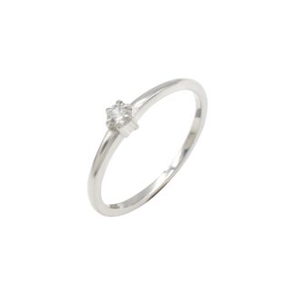 Brilliant Cut Solitaire Ring In 925 Sterling Silver White Zircon Minimalist Rings For Her