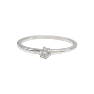 Brilliant Cut Solitaire Ring In 925 Sterling Silver White Zircon Minimalist Rings For Her