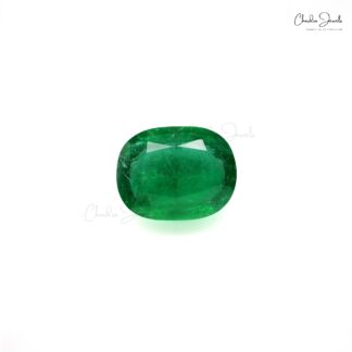 13.70x10.80x5.50 mm Natural Emerald Cushion Cut Faceted Fine Gemstone for Earrings, 1 Piece