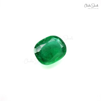 13.70×10.80×5.50 mm Natural Emerald Cushion Cut Faceted Fine Gemstone for Earrings, 1 Piece