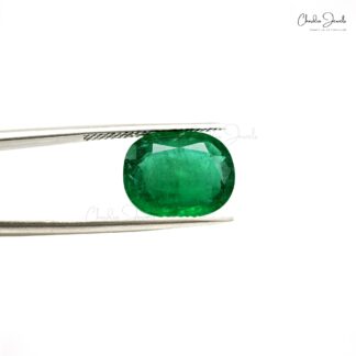 13.70×10.80×5.50 mm Natural Emerald Cushion Cut Faceted Fine Gemstone for Earrings, 1 Piece