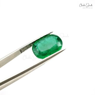 13.70×10.80×5.50 mm Natural Emerald Cushion Cut Faceted Fine Gemstone for Earrings, 1 Piece