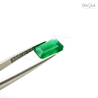 Precious Emerald 3.83 Carat Octagon Cut Loose Gemstone for Rings, 1 Piece