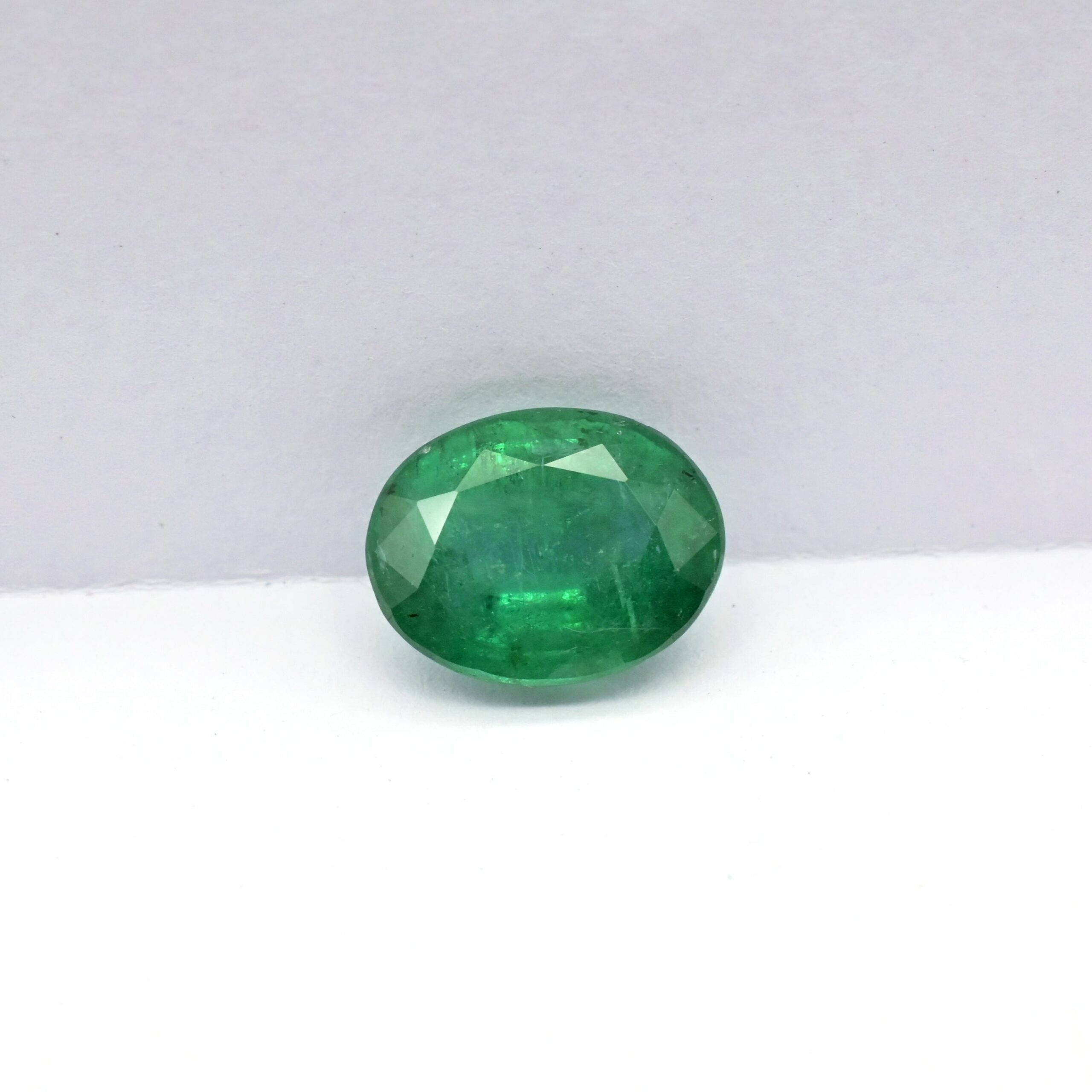 Oval Cut Faceted Emerald Gemstone