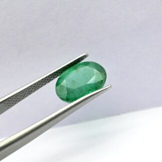 Oval Cut Faceted Emerald Gemstone