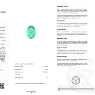 2.04 Ct Top Grade Emerald Oval Cut Natural Loose Gemstone for Jewelry, 1 Piece