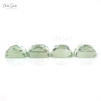 AAA Quality Cushion Rose Cut 10mm Green Amethyst Loose Stone For Jewelry, 4 Piece
