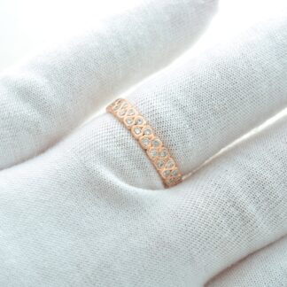 Full Eternity Stackable Ring In 14k Rose Gold Diamond 0.79 Ct Round Cut Certified Band
