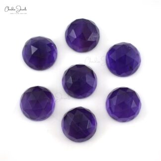 AAA Amethyst 8mm Brilliant Rose Cut Gemstone Lot For Jewelry Making, 7 Piece