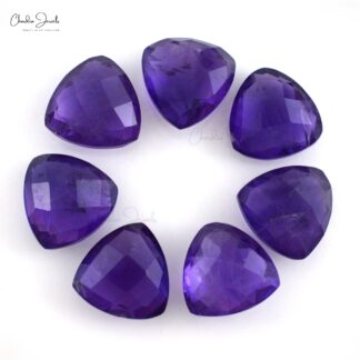 Semi Precious Stones Amethyst 8mm Trillion Briolette Gemstone for Gold Silver Jewelry