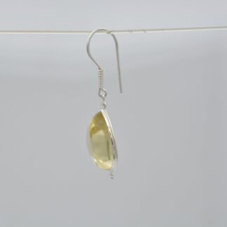 Gemstone Dangle Earrings In 925 Sterling Silver Lemon Quartz Cabochon Earrings