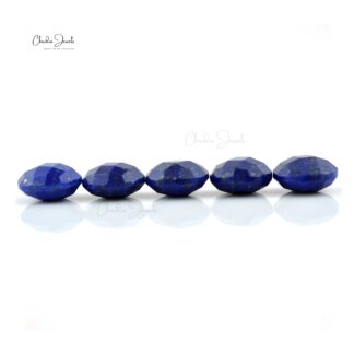 Natural Lapis Lazuli 8mm Round Both Side Faceted Gemstone for Making Ring, 5 Piece