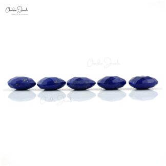 Semi Precious Lapis Lazuli 10x8mm Pear Both Side Faceted Loose Stone For Sale, 5 Piece
