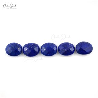 Natural Faceted Oval Briolette 14.07 Ct Lapis Lazuli Loose Gemstone For Jewelry, 5 Piece