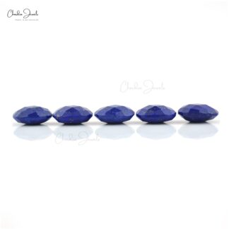 Natural Faceted Oval Briolette 14.07 Ct Lapis Lazuli Loose Gemstone For Jewelry, 5 Piece