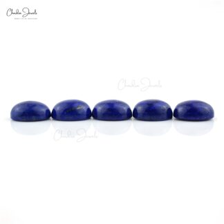 Oval Cabochon Loose Stone 10x8mm Lapis Lazuli Gemstone Lot For Jewelry, 5 Piece