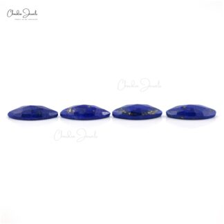 Marquise Rose Cut Gemstone 12x6mm Lapis Lazuli Loose Stone Lot, 6 Piece