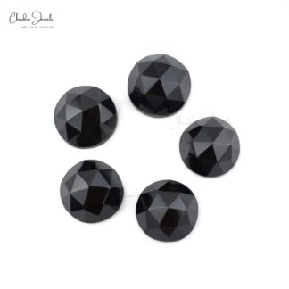 Round Rose Cut 14.13 Ct Spinel Black Semi Precious Loose Gemstone For Sale, 5 Piece