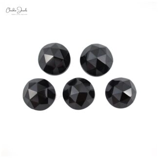 Round Rose Cut 14.13 Ct Spinel Black Semi Precious Loose Gemstone For Sale, 5 Piece