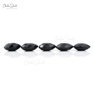 Pear Briolette 10x8mm Black Spinel Gemstone Faceted Loose Stones for Necklace, 5 Piece