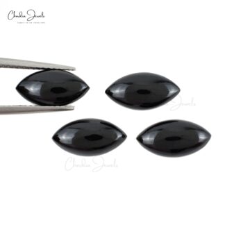 Natural Marquise Cabochon 9.25 Carat Black Spinel Loose Gemstone For Jewelry, 4 Piece