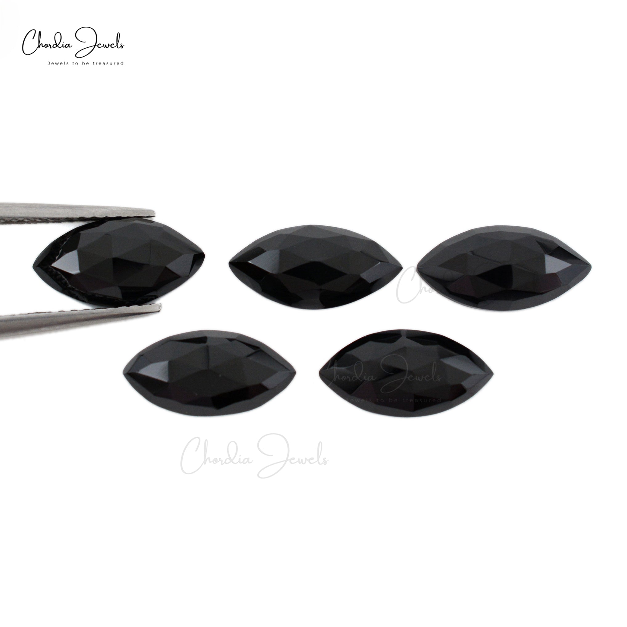 Semi Precious Black Spinel 10.56 Ct Marquise Cut Gemstones Lot for Gold Silver Jewelry