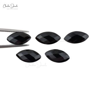 Black Spinel 12x6mm Marquise Both Side Faceted Lose Stones At Offer Price, 8 Piece