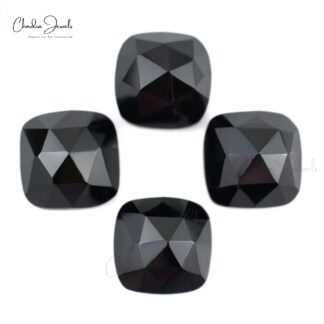 Square Black Spinel 8mm Faceted Semi Precious Stones Lot At Discounted Price, 4 Piece