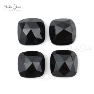 Square Black Spinel 8mm Faceted Semi Precious Stones Lot At Discounted Price, 4 Piece