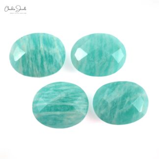 Genuine Amazonite 10x8mm Oval Briolette Loose Gemstone for Sale, 4 Piece
