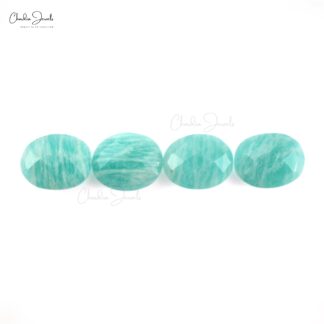 Genuine Amazonite 10x8mm Oval Briolette Loose Gemstone for Sale, 4 Piece