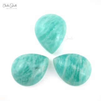 Natural Gemstone 10x8mm Amazonite Pear Cabochon Loose Stone for Jewelry, 3 piece