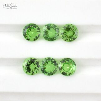 Natural Faceted Round Cut 1.74 Carat Tsavorite Loose Gemstone For Jewelry, 6 Piece