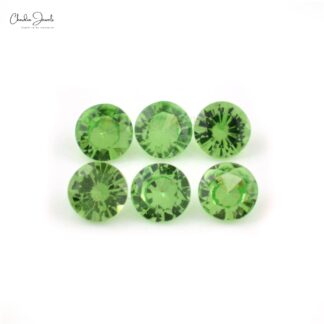 Natural Faceted Round Cut 1.74 Carat Tsavorite Loose Gemstone For Jewelry, 6 Piece