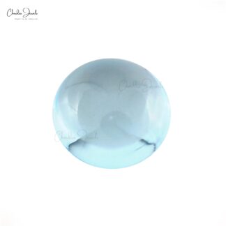 Round Cabochon 8mm Sky Blue Topaz Semi Precious Loose Gemstone, 1 Piece