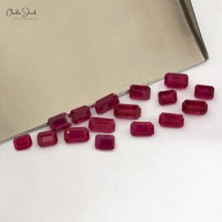 Wholesale Lot Natural Octagon Cut Ruby 4x3mm – 7x5mm Gemstone For Jewelry Making, 1 Piece