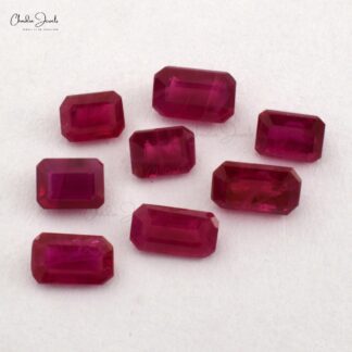 Wholesale Lot Natural Octagon Cut Ruby 4x3mm – 7x5mm Gemstone For Jewelry Making, 1 Piece