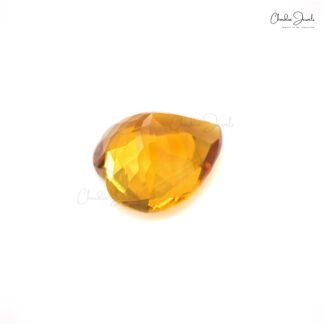 Heart Cut 10mm Citrine Semi Precious Loose Gemstone For Love Ring, 1 Piece